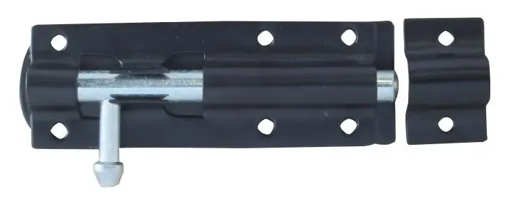 Straight Tower Bolt Black 100mm