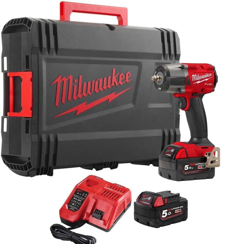 Milwaukee M18 FMTIW2F38-502X 18V FUEL Brushless 3/8" Impact Wrench With 2x 5.0Ah Batteries