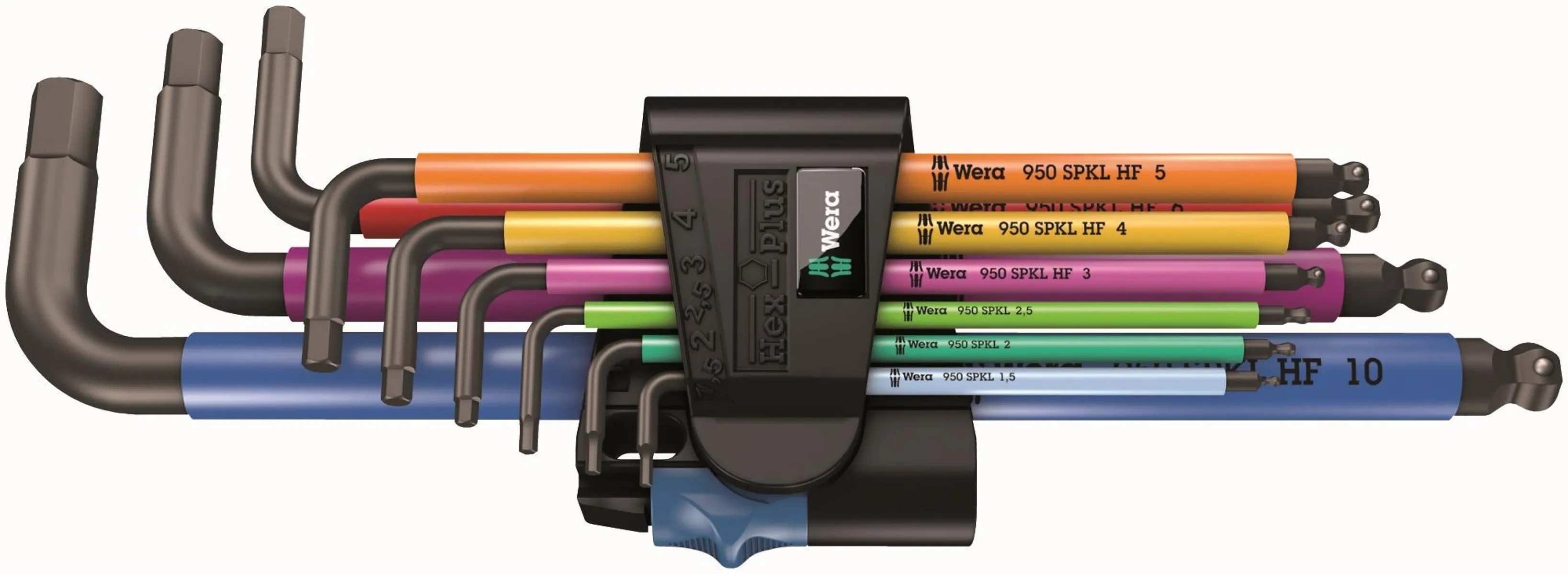 Wera 950/9 Hex-Plus Multicolour HF 1 L-key BlackLaser Metric 9 Piece Set With Holding Function