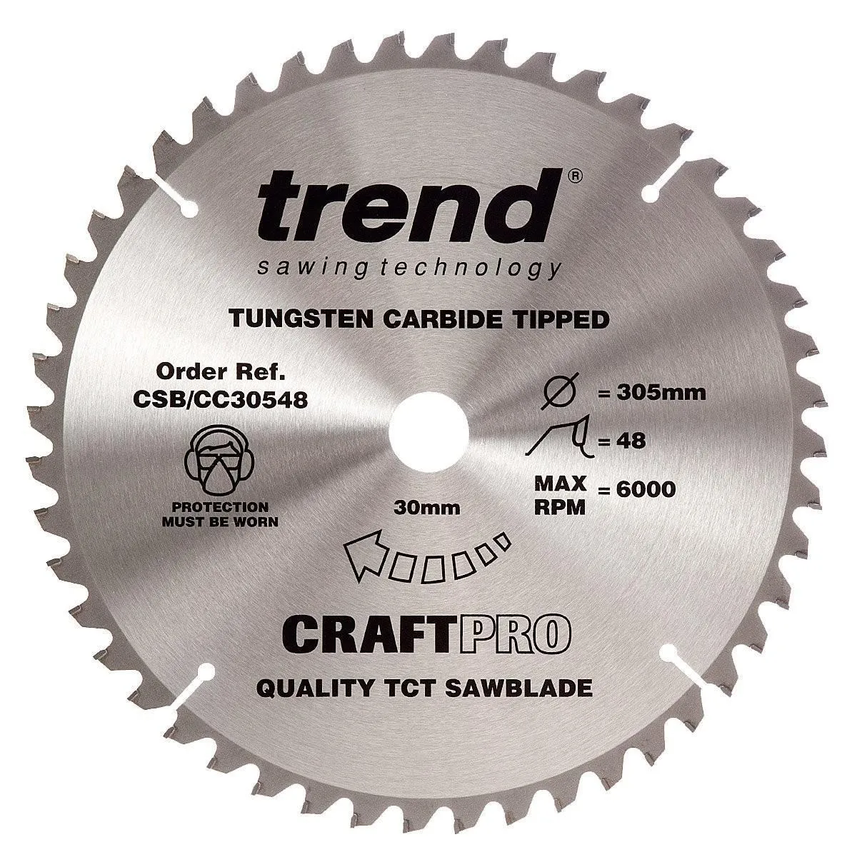 Trend CSB/CC30548 TCT Craft Saw Blade Crosscut 305mm x 48T x 30mm