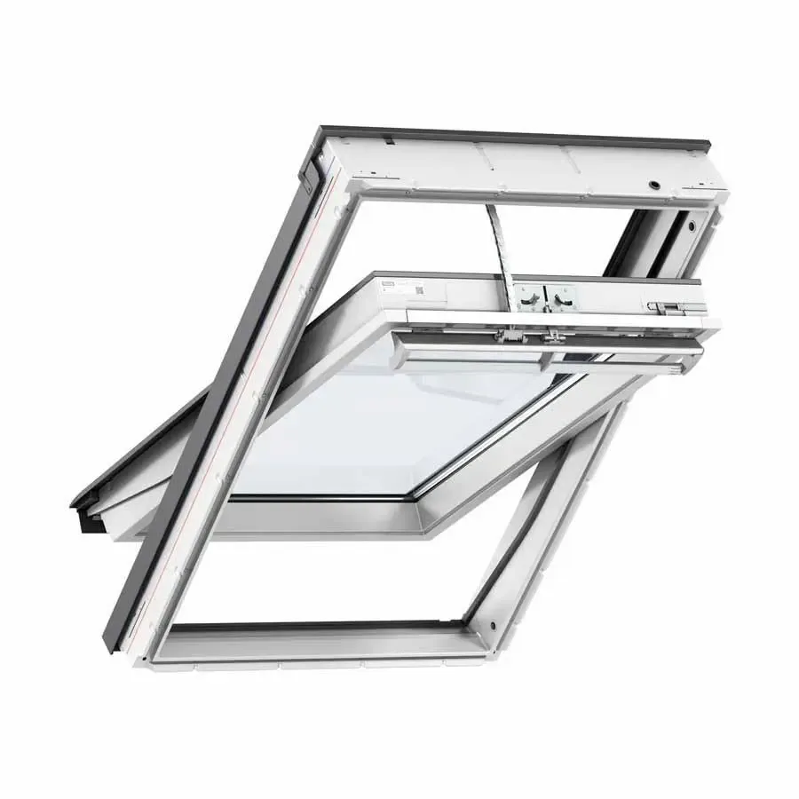 VELUX 780mm x 980mm Integra Electric White Poly Finish Centre Pivot Roof Window --70 Pane GGU MK04 007021U