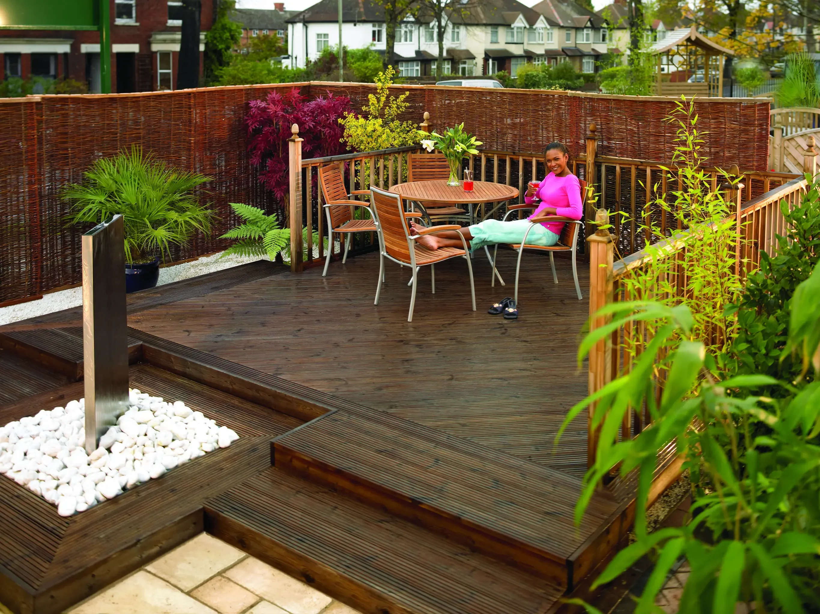 Grooved/Reeded Treated Timber Decking Board 29 x 124 x 3000mm (Fin. 26 x 120mm)