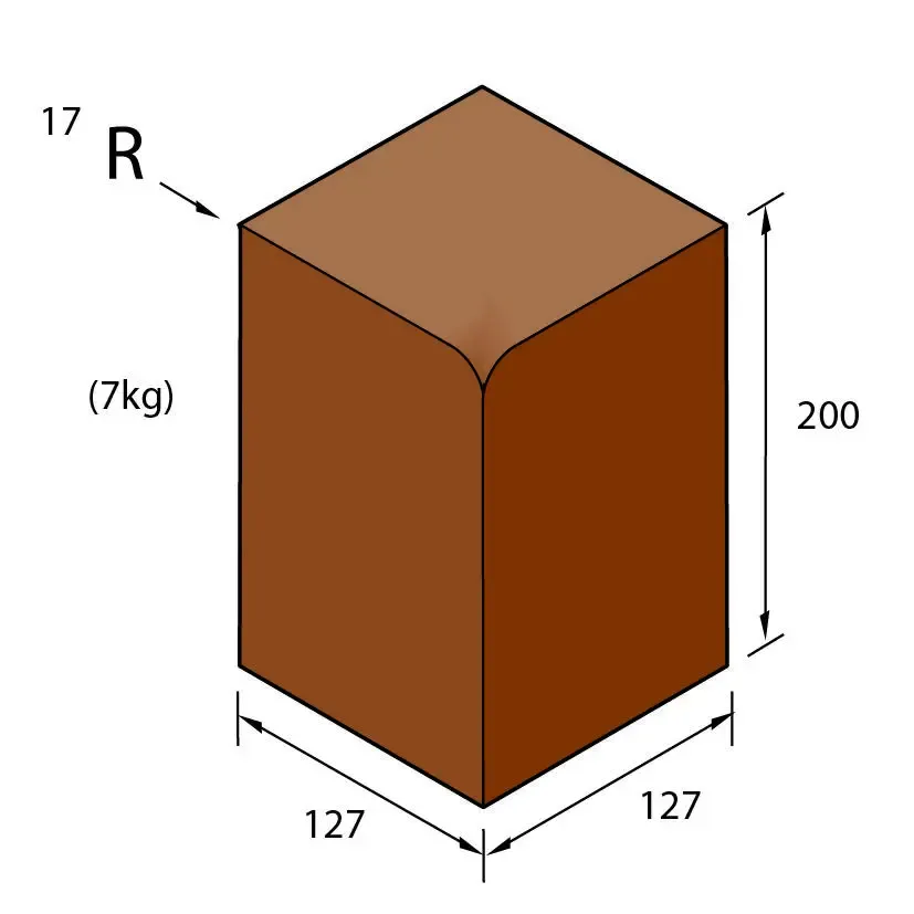 Marshalls Keykerb Half Battered Large Angles Internal Grey 200 x 100 x 127mm (Each)