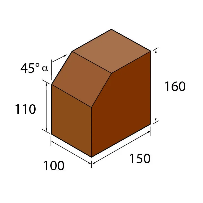 Marshalls Keykerb Medium Splayed Block Charcoal 45° Angle (Qty.280)