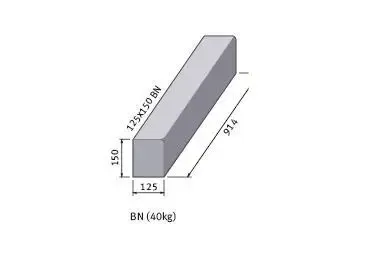 British Standard Bull Nosed Concrete Kerb 125mm x 255mm x 915mm