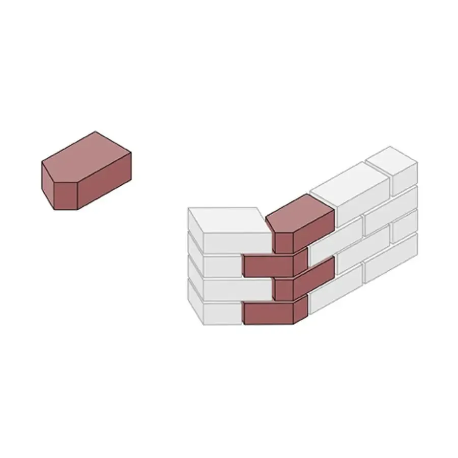 Special Shaped Bricks Smooth Red 45° Squint AN.1.2 (Each)