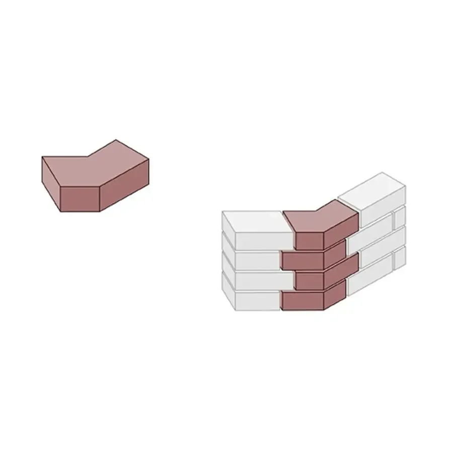 Special Shaped Bricks Smooth Red External Angle AN.2.2 (Each)