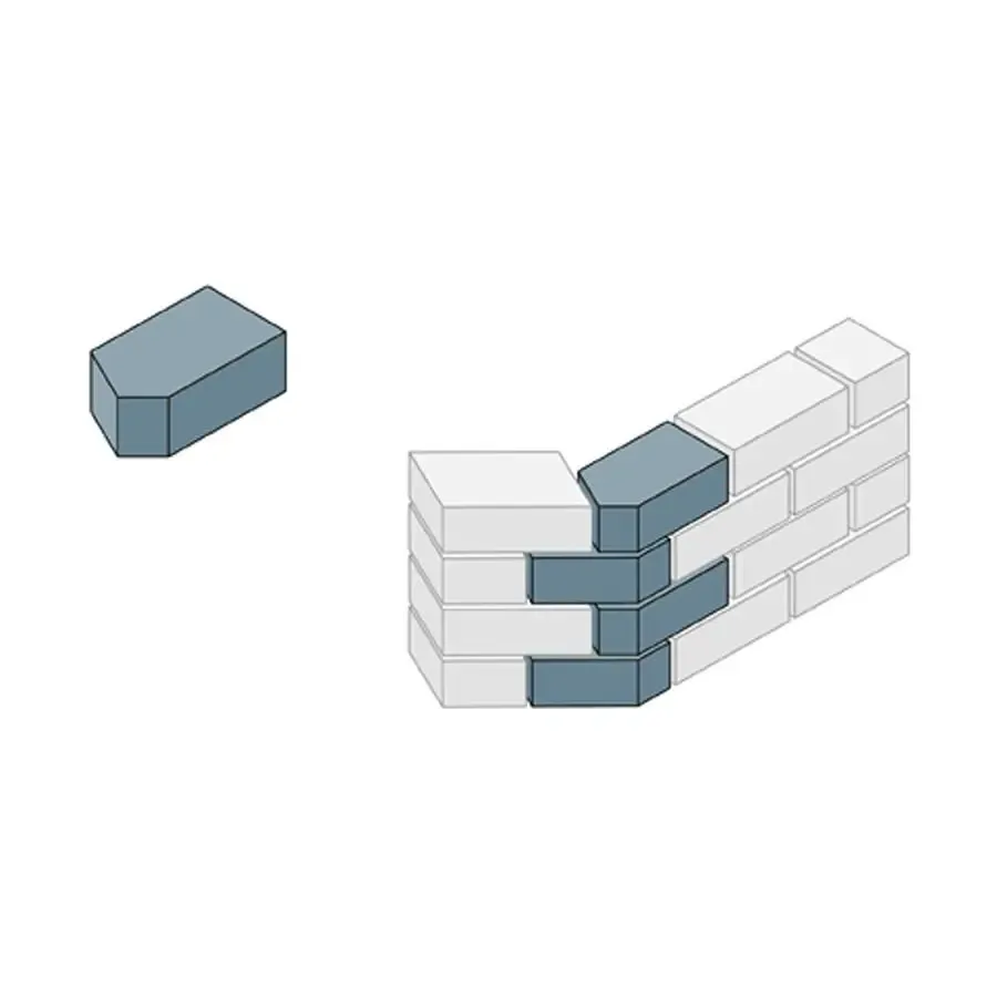 Special Shaped Bricks Smooth Blue 45° Squint AN.1.2 (Each)