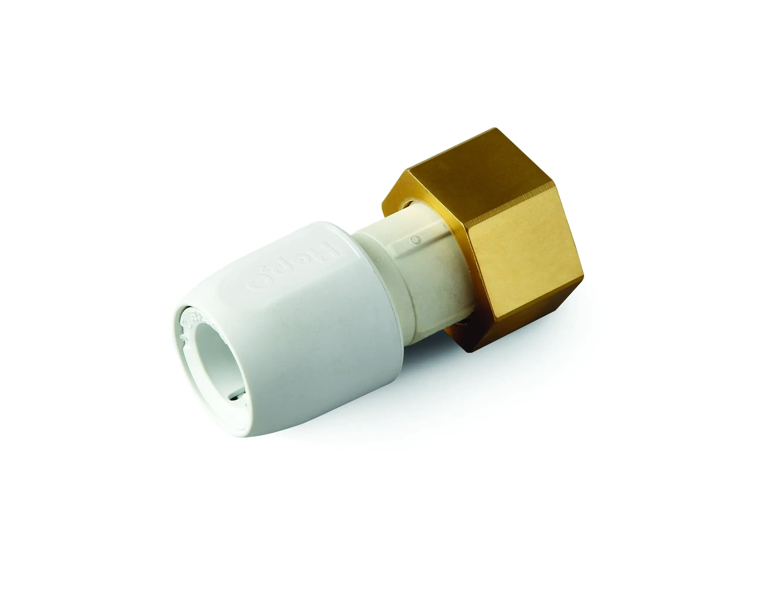 Straight Tap Connector with Brass Nut - White - 0.75x15mm