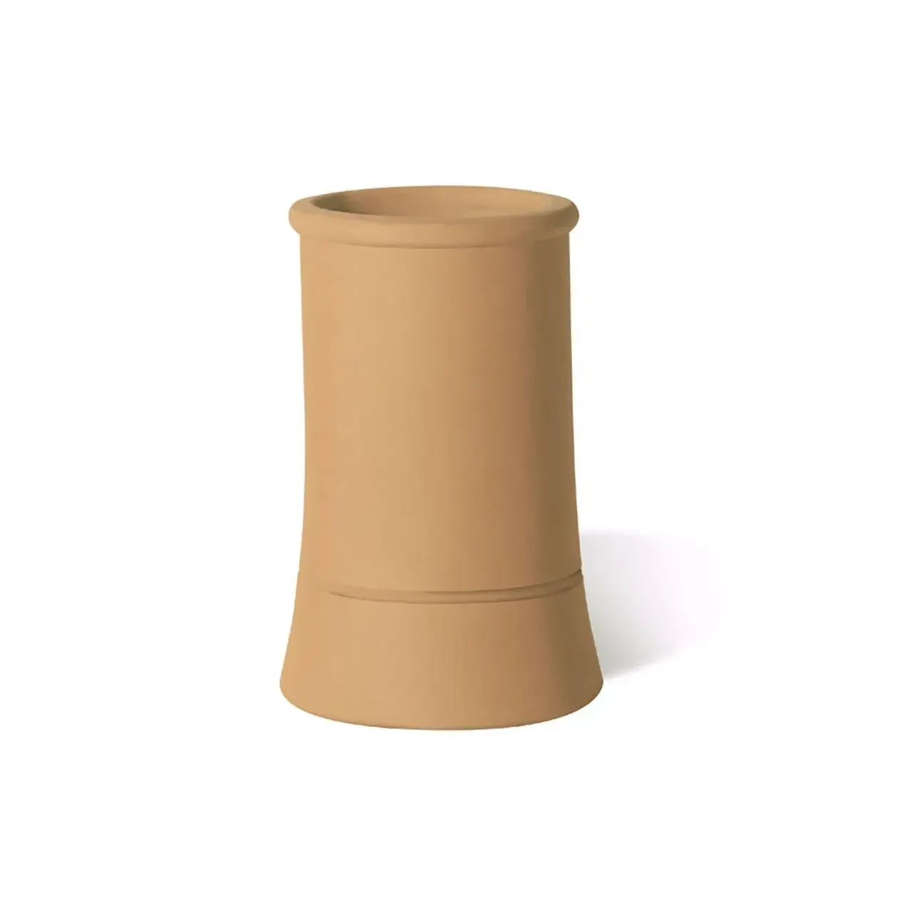 Terracotta Chimney Pot Plain Roll Top Buff 750mm