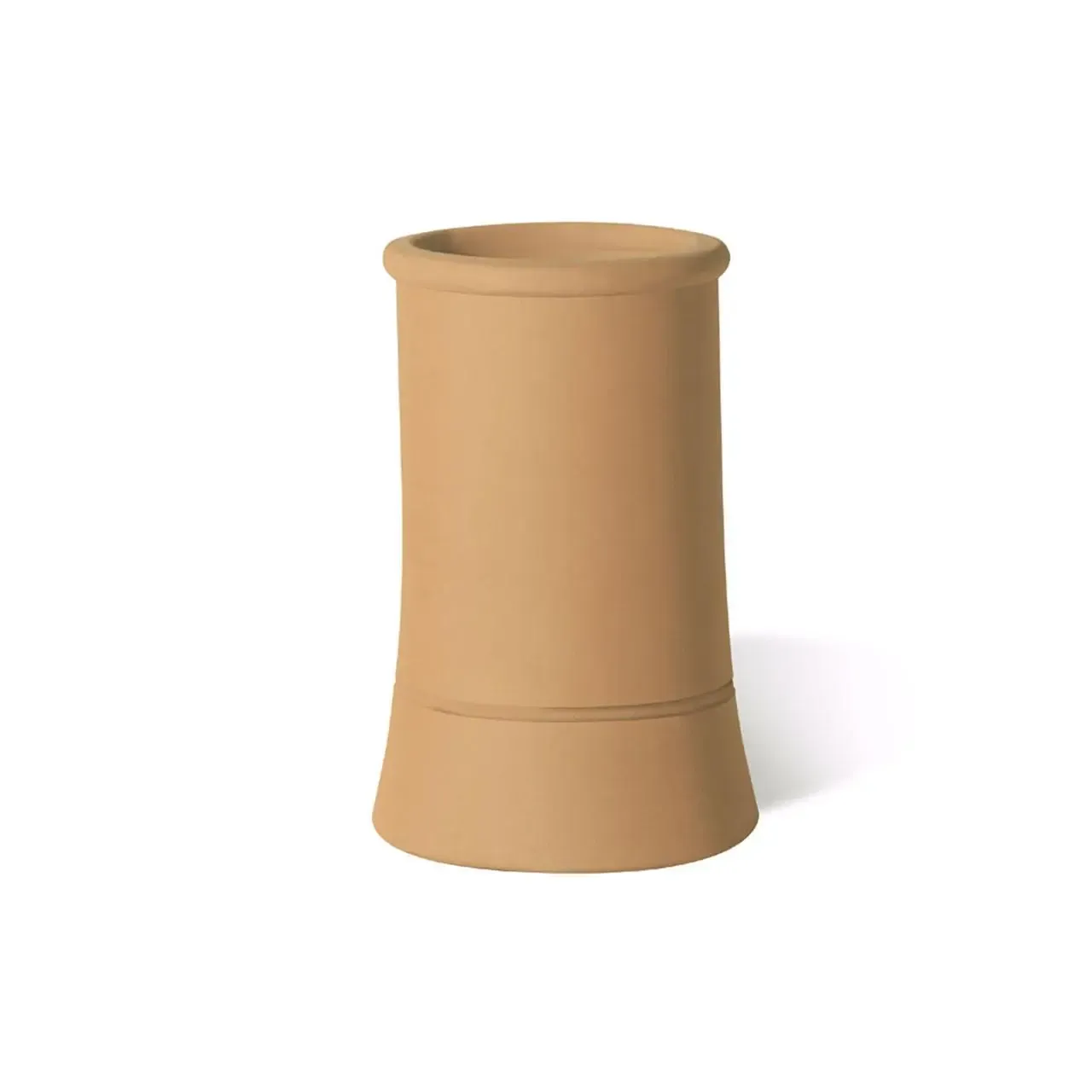 Terracotta Chimney Pot Plain Roll Top Buff 600mm