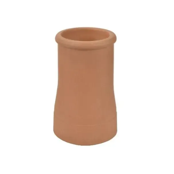 Terracotta Chimney Pot Plain Roll Top Buff 450mm