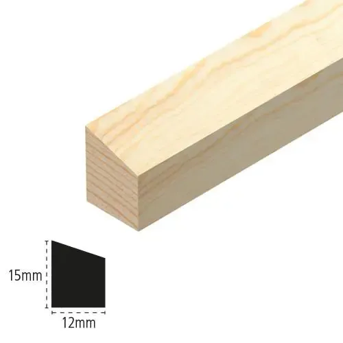 Wedge Bead Moulding Pine 12 x 15mm x 2.4m