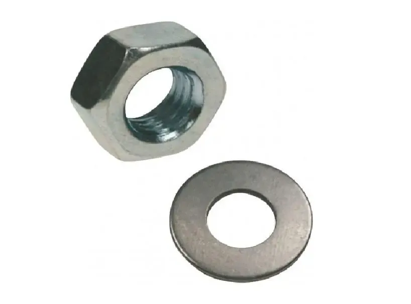 M10 Nut and Washer Set, Zinc Plated (Qty.50)