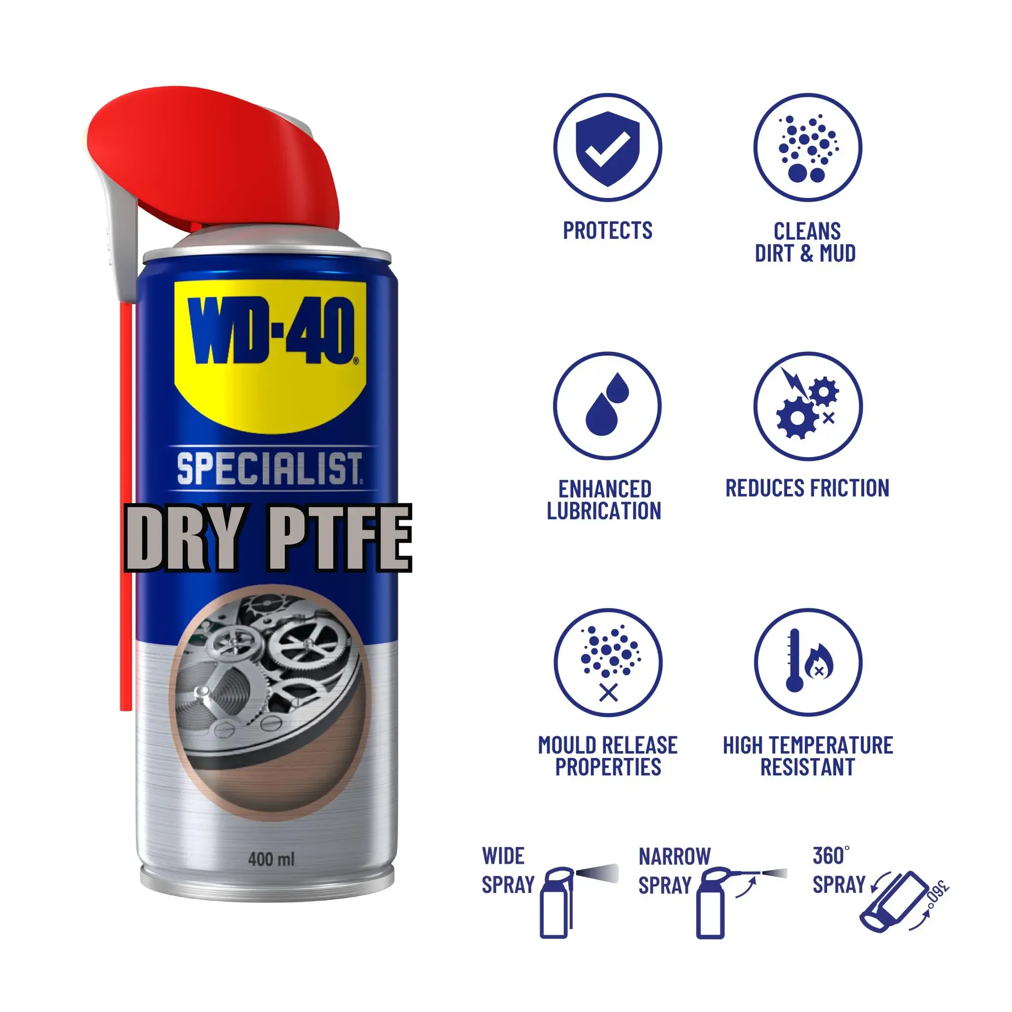 WD-40 Dry PTFE Specialist Lubricant 400ml