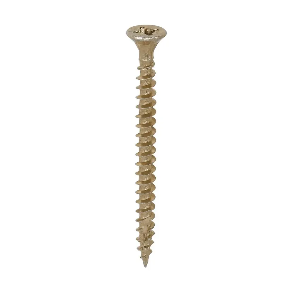 4.0 x 50 Premium Screws, PZ, Double Countersunk, Yellow (Qty.200)