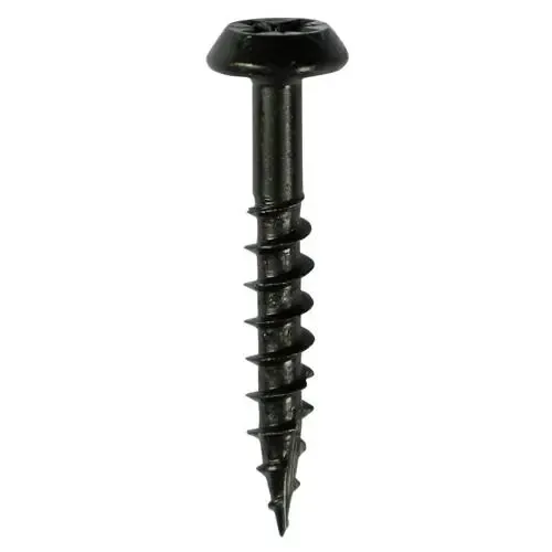 Black Exterior Pan Screws - Low Profile, Rainwater, PZ, 5mm x 25mm