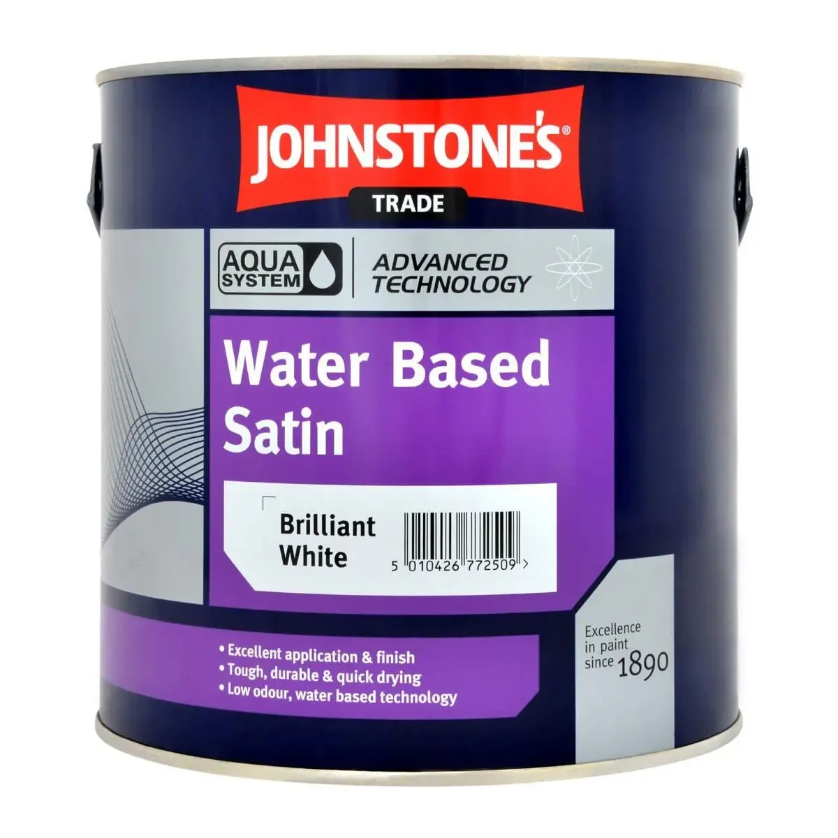 Trade Fast Drying Water Based Satin Brilliant White 2.5L