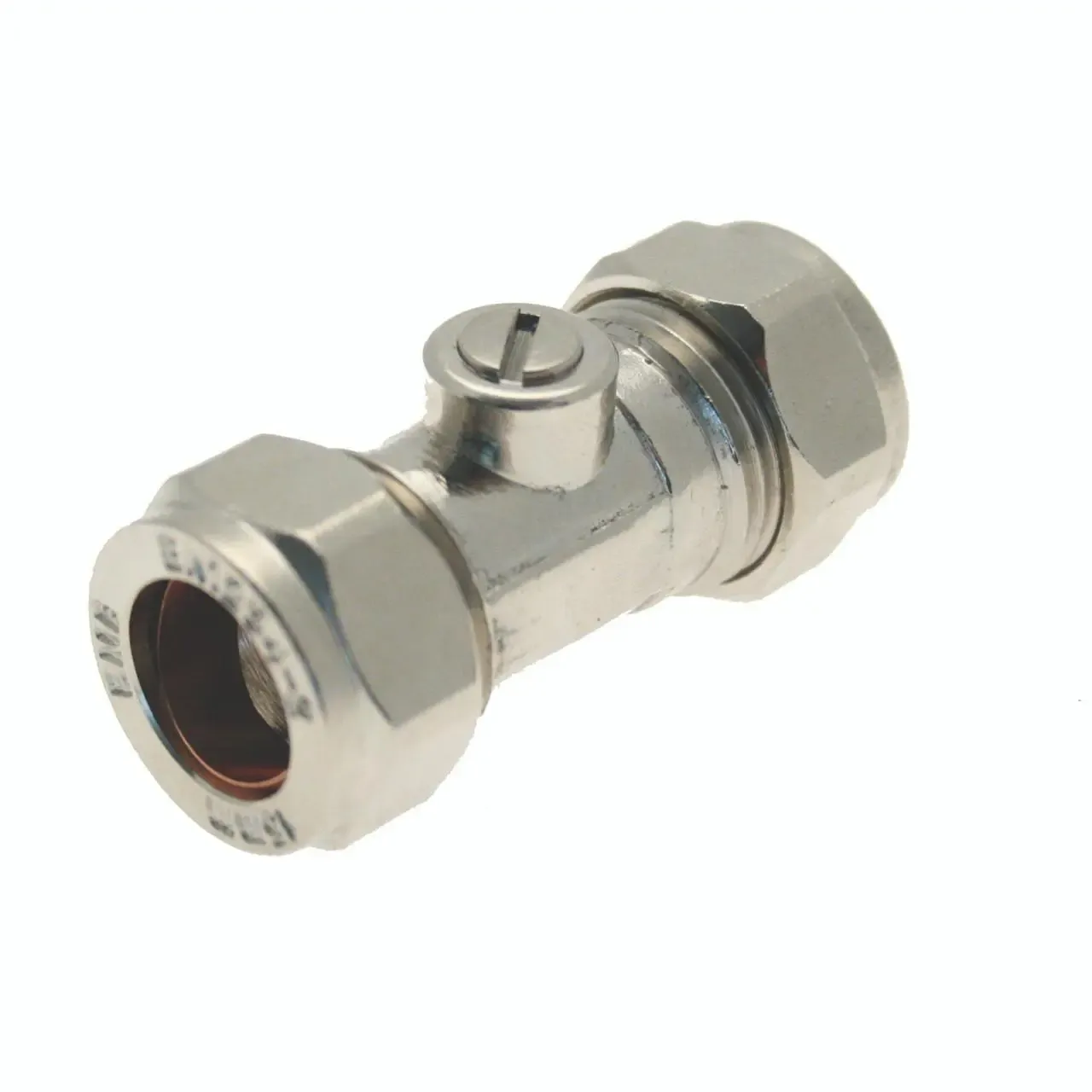 Isolating Valve, Chrome Plated, 15mm Compression