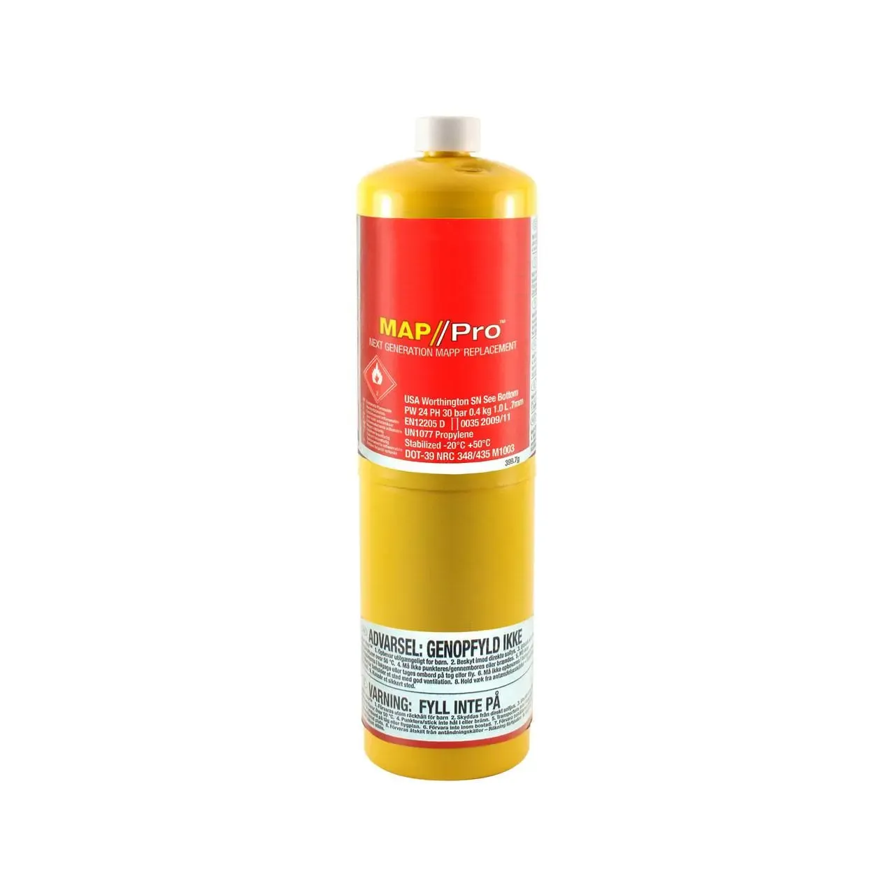 Gas Cylinder with MAPP CGA600 Fitting - 400g (Qty.12)