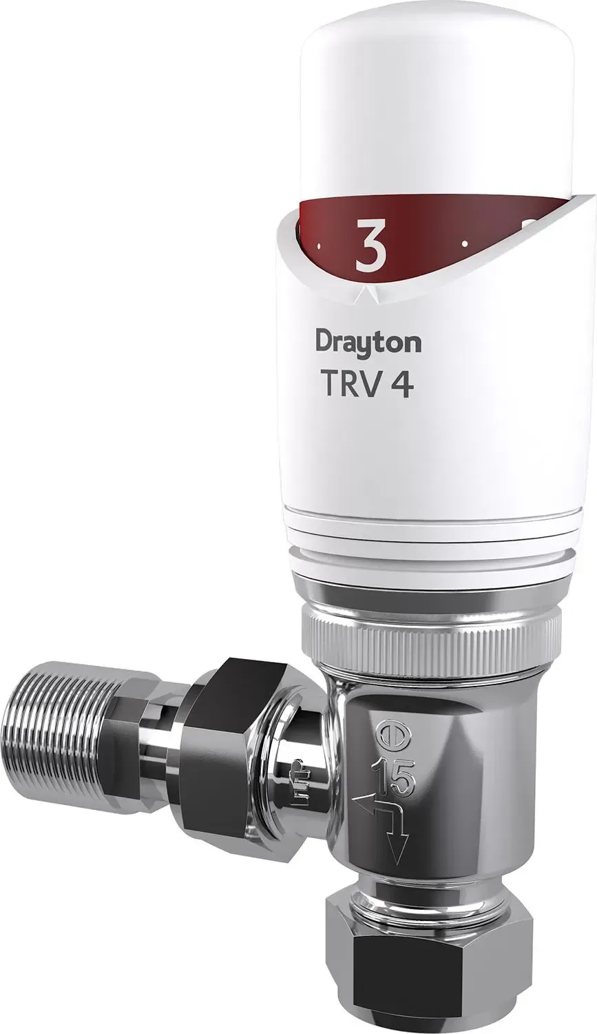 Drayton TRV4 White Angled 15mm