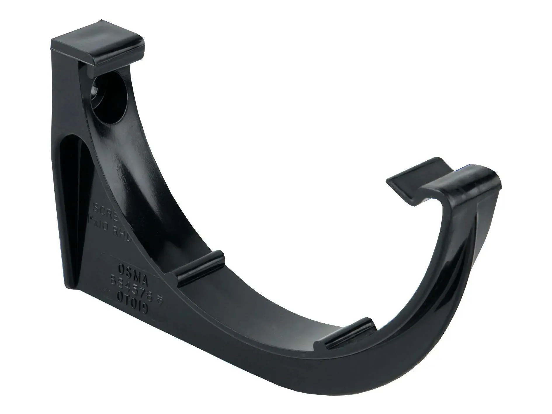 Round Gutter Support Bracket 112mm - Black