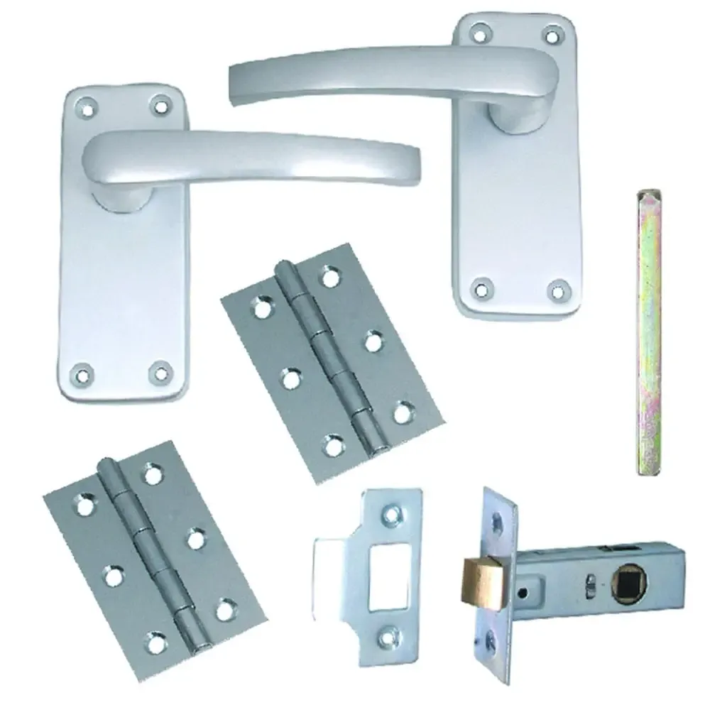 Manila Complete Latch Door Pack in Satin Anodised Aluminium