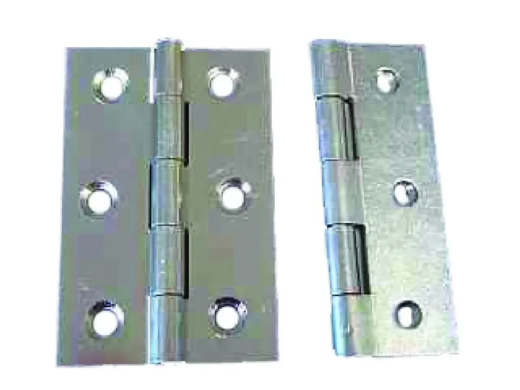 Fixed Pin Butt Hinges, Zinc Plated, 75mm (Qty.2)