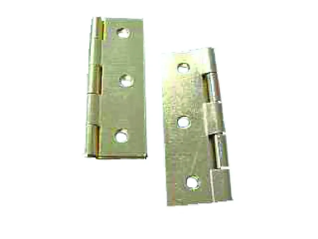 Fixed Pin Butt Hinges, Electro Brass, 75mm (Qty.2)