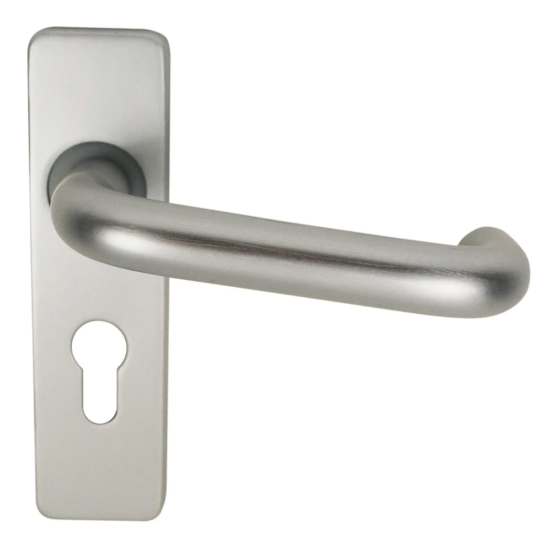 Round Bar Lever On Europrofile Backplate Fire Door Handle 19mm Diameter (Qty.2)