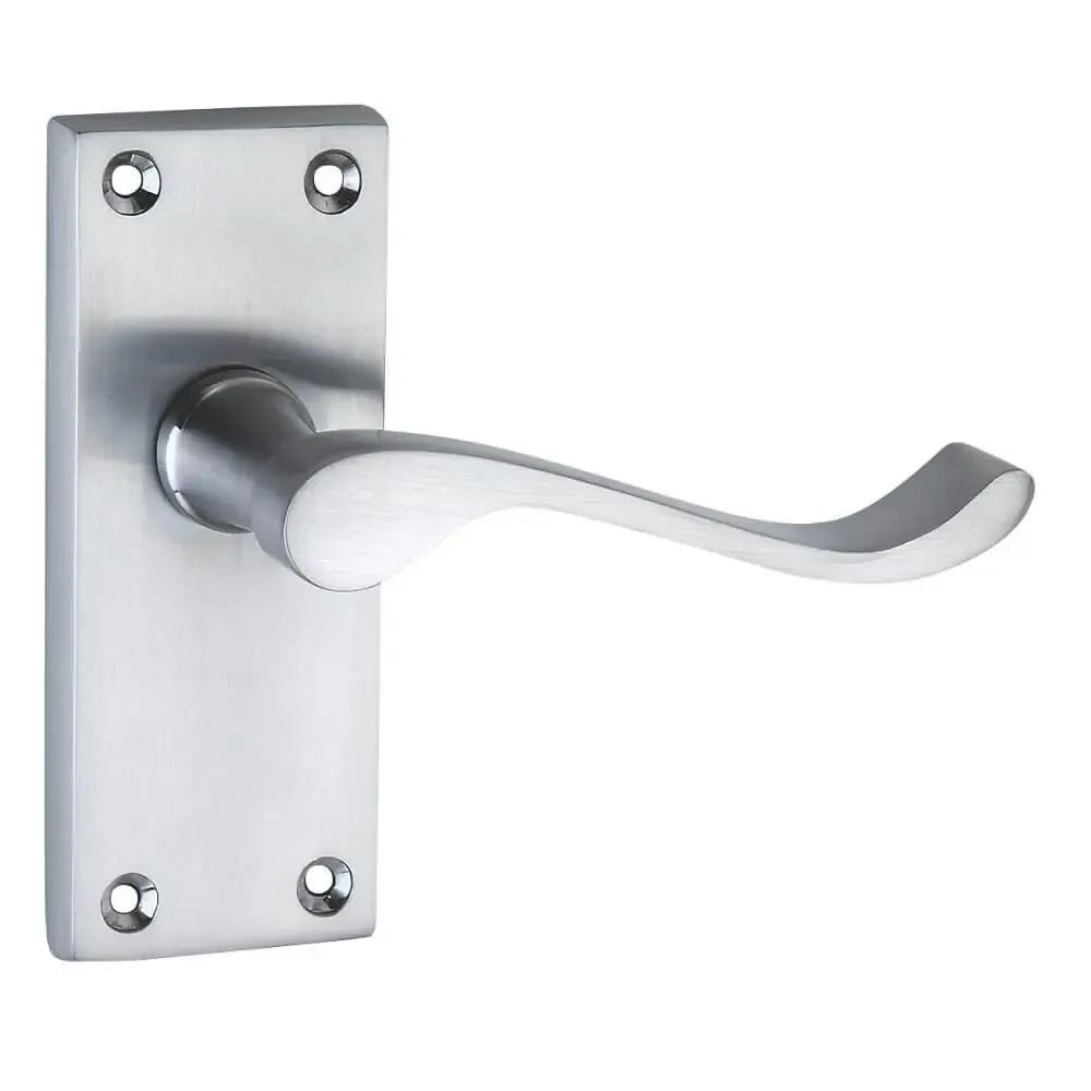 Victorian Scroll Lever Latch Handle Satin Nickel (Qty.2)