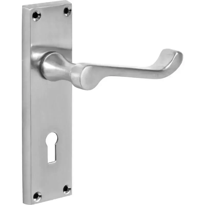 Victorian Scroll Lever Lock Handle - Satin Nickel (Qty.2)