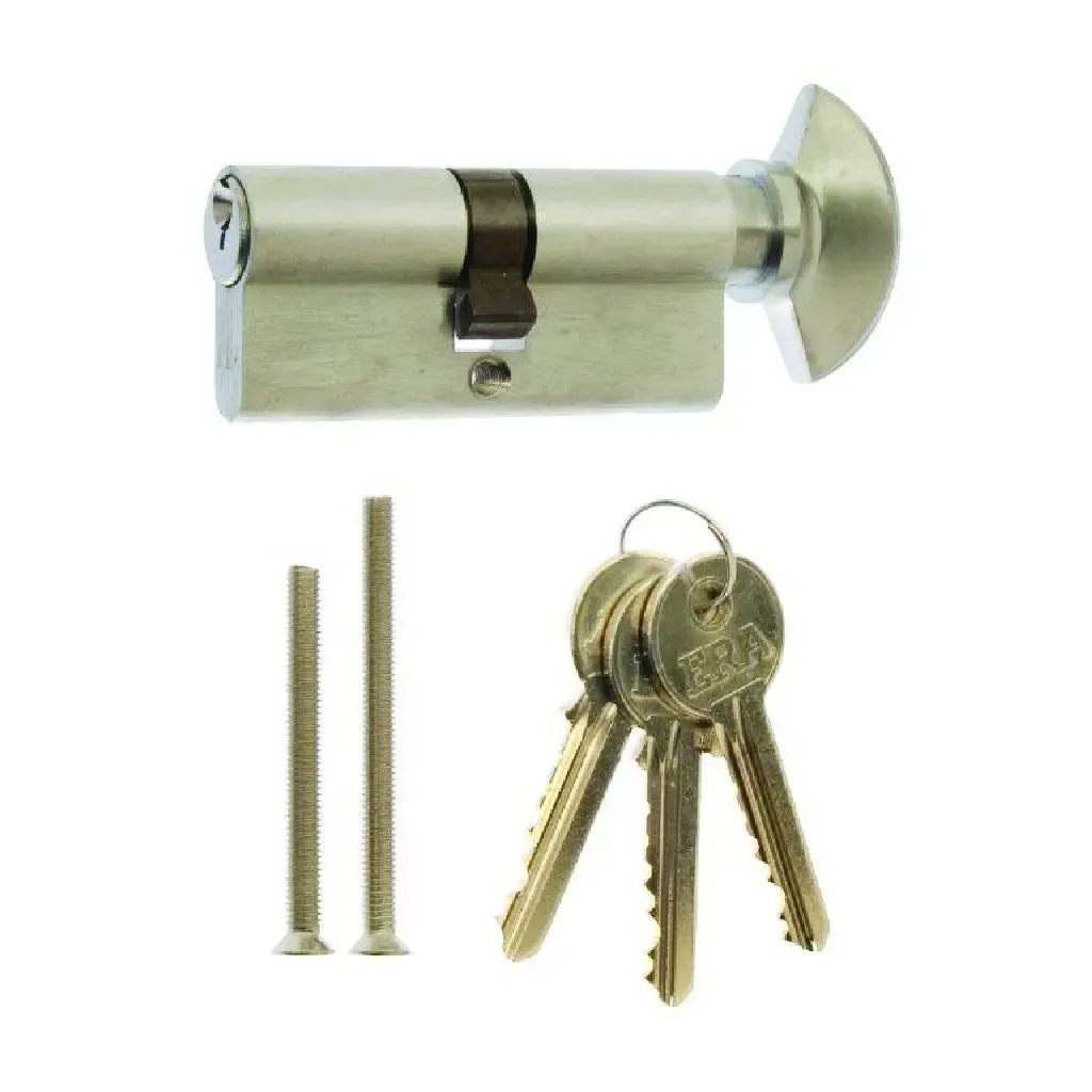 Euro Cylinder Lock - Thumb Turn Cylinder - 35/35mm - Satin (Qty.5)