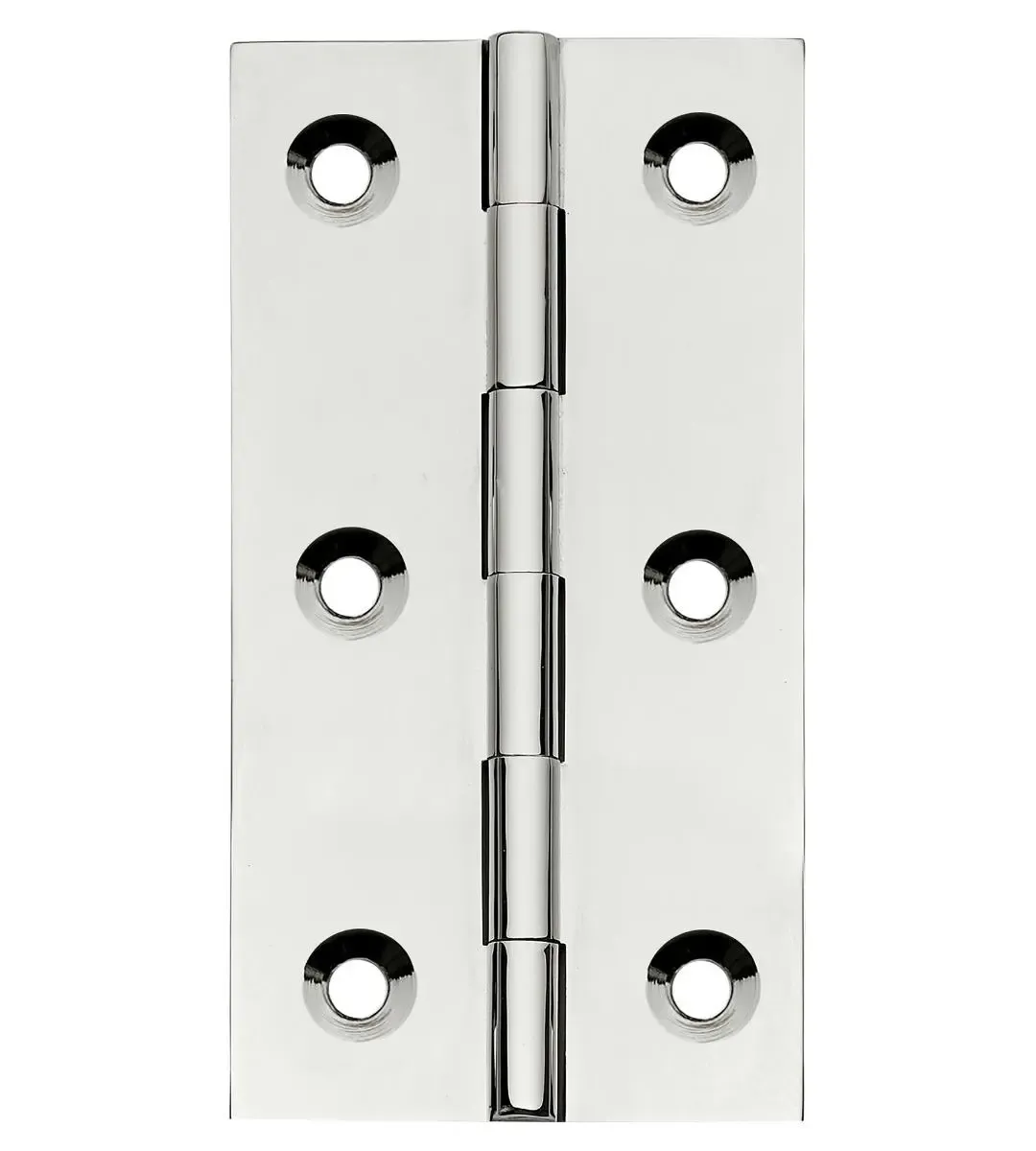 Solid Drawn Butt Hinge, Polished Chrome (Brass), 76mm (Qty.2)