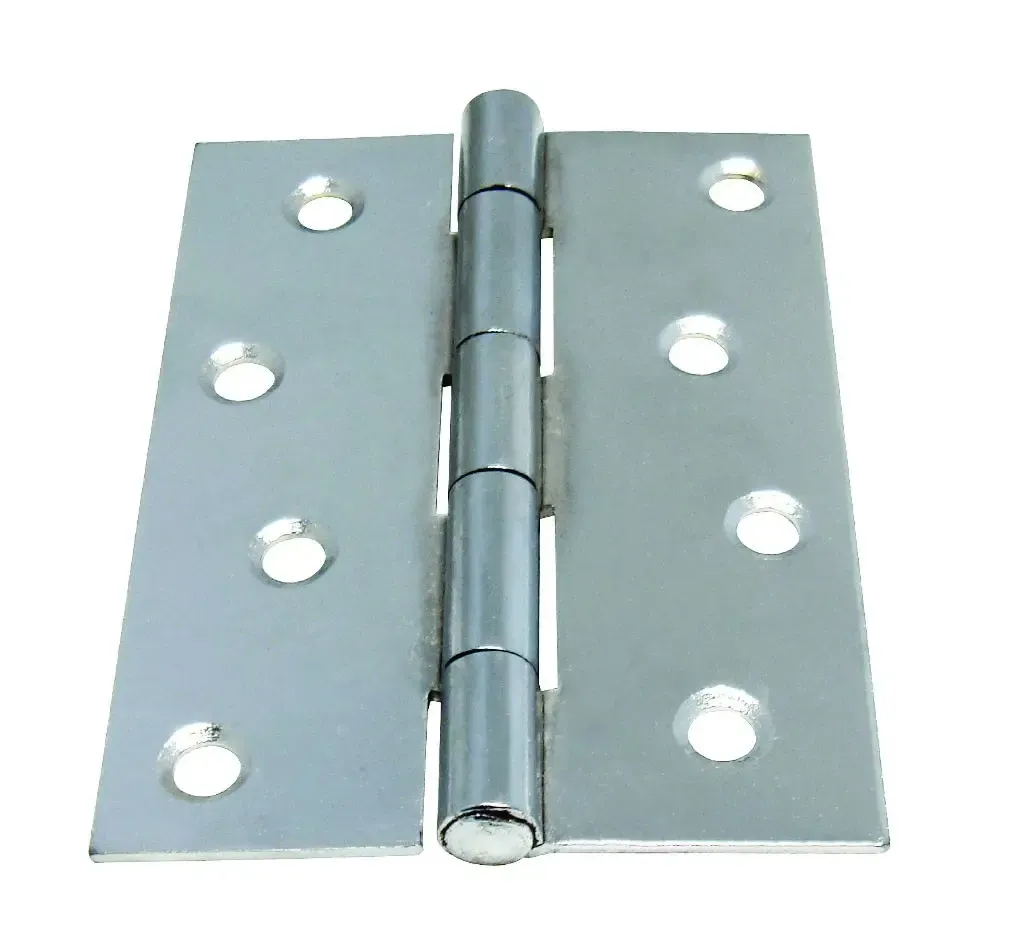 Butt Hinge, Chrome Plated, 102mm, Fixed Pin (Qty.2)