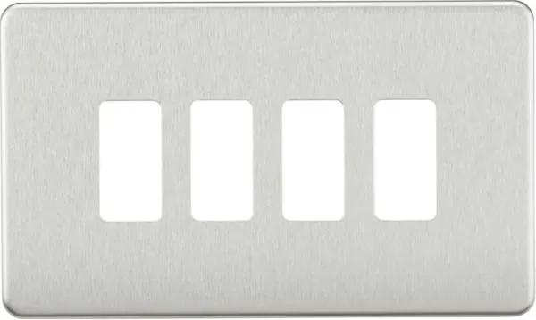Screwless 4G grid faceplate – brushed chrome (Brushed Chrome)