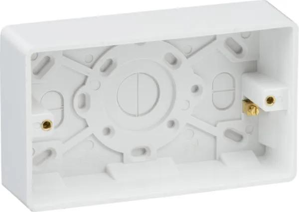 Curved Edge Double 35mm Pattress Box with Earth Terminal