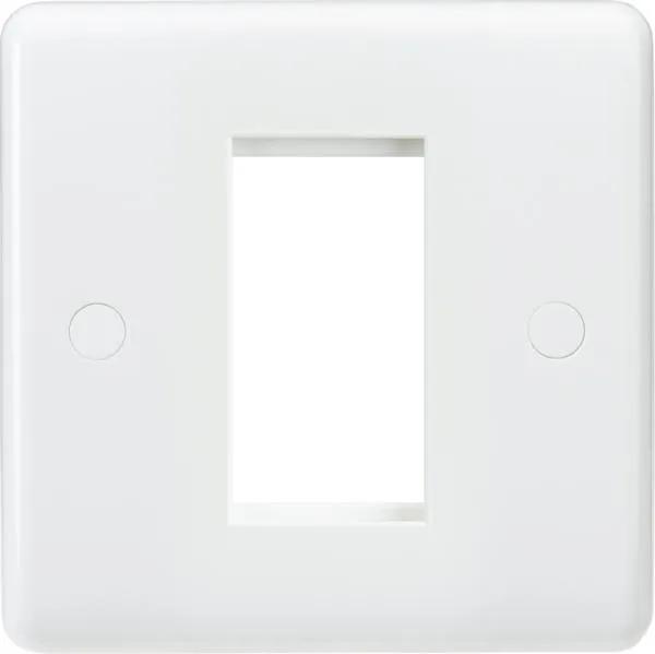 Curved Edge 1G Modular Faceplate (White)