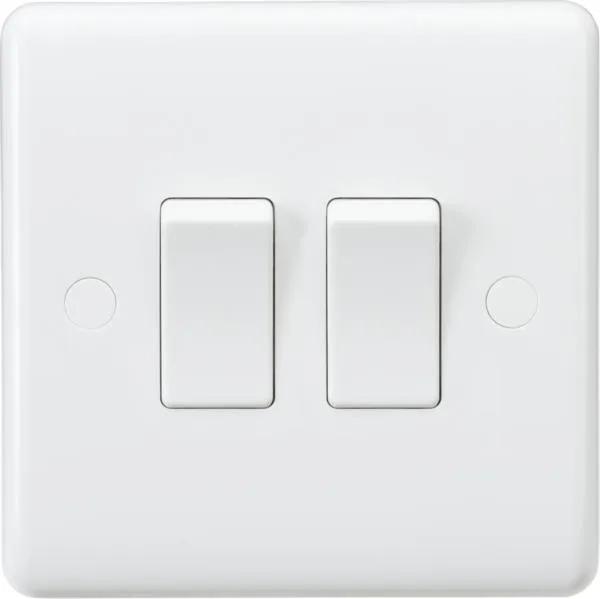 Curved Edge 10AX 2G 2-Way Switch (White)