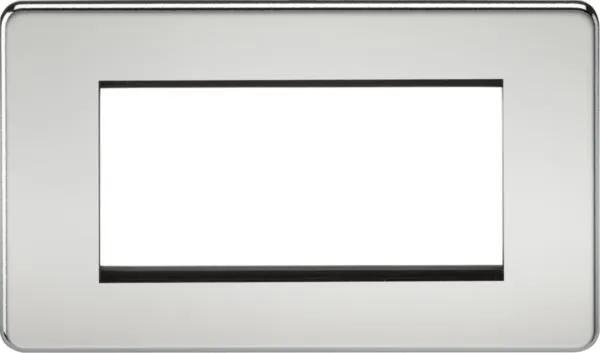 Screwless 4G Modular Faceplate – Polished Chrome
