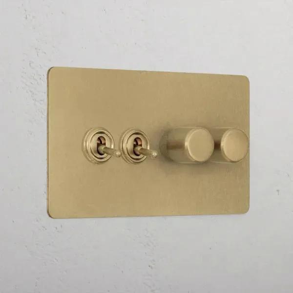 Corston 4G Mixed Switch 2T2D (Antique Brass)