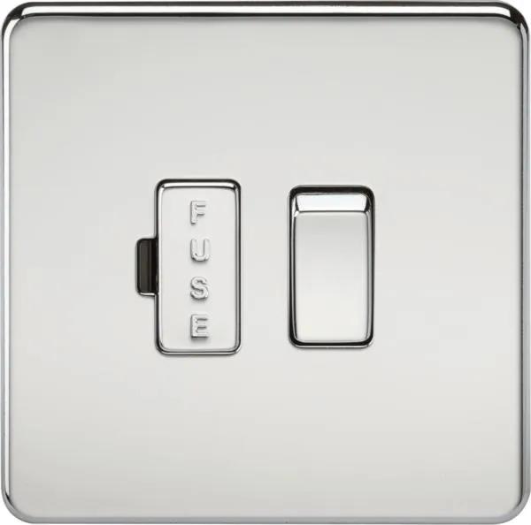 Screwless 13A Switched Fused Spur Unit – Polished Chrome