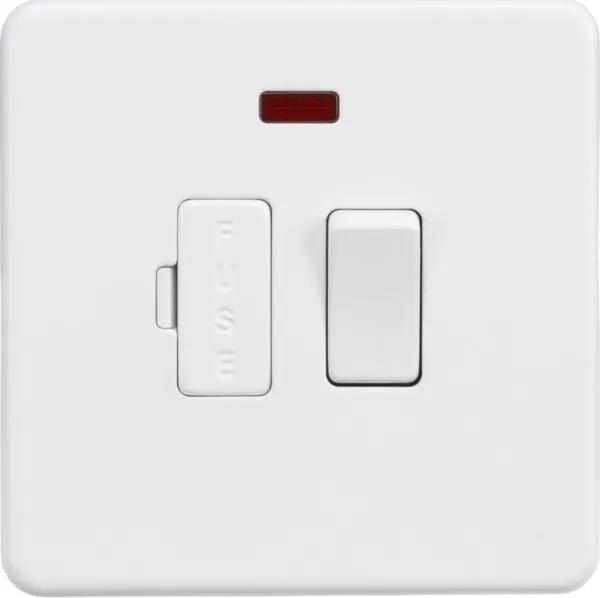 Screwless 13A Switched Fused Spur Unit with Neon – Matt White