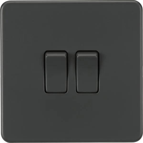 Screwless 10AX 2G 2-Way Switch – Anthracite