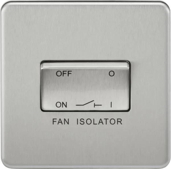 Screwless 10AX 3 Pole Fan Isolator Switch – Brushed Chrome