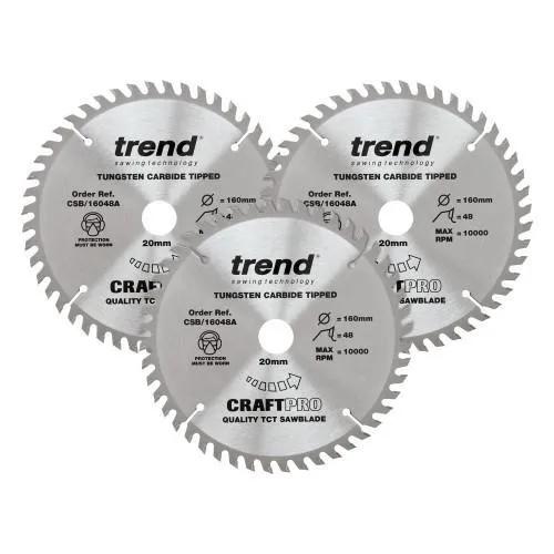 Trend 160mm x 48T x 20mm Triple pk Plunge Saw Blade
